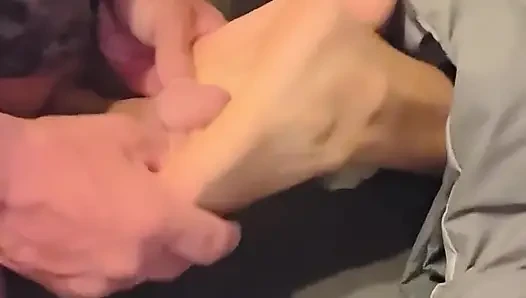 Surprised Her Feet with My Cock and a Large Load