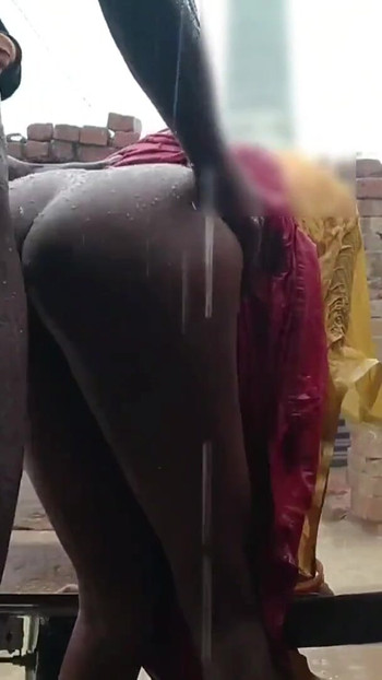 Iconic moment from "Sister-in-law was also drenched outside and we fucked her outside too. You may ejaculate after watching"