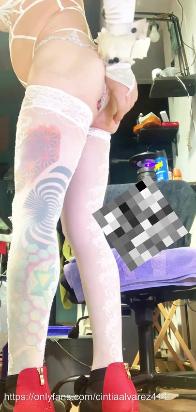 Shemale Hvit Strømpeinnsats Anal Dildo