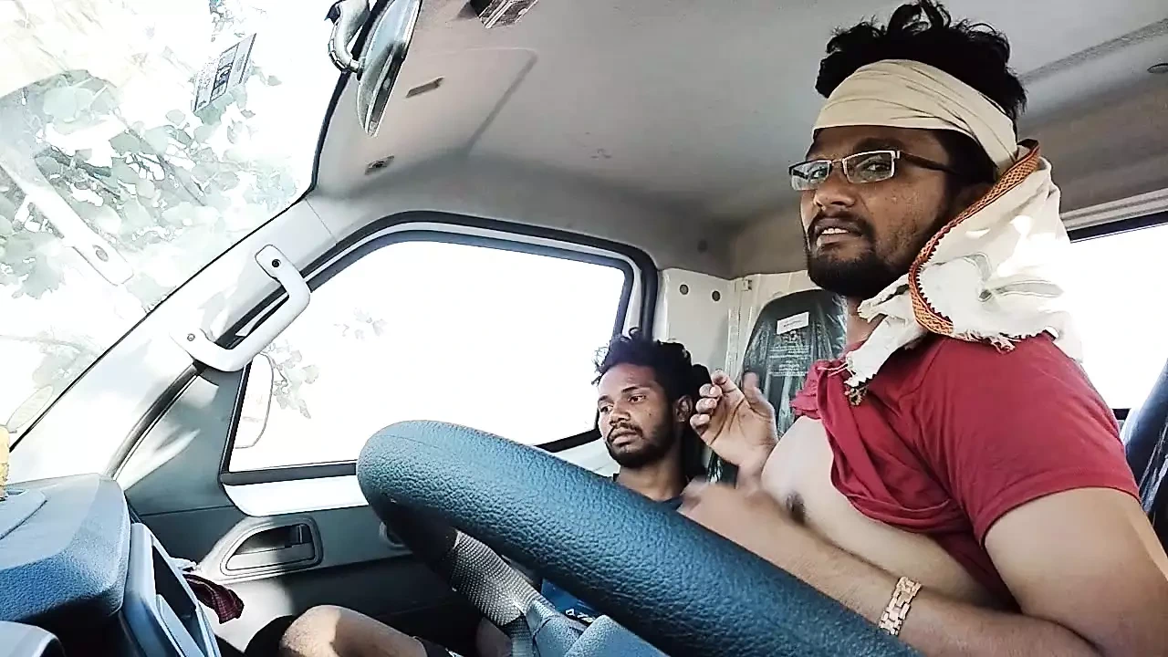 Highway Stop The Truck Driver Was Not Getting Any fare, So He Get Angry And Got His Ass Licked By The Boy Sitting Next To Him.