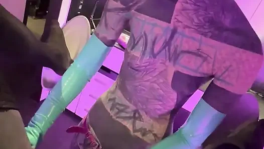 Tattooed Girl Pegs Boyfriend's Ass - Tied Balls & Deep Fingering