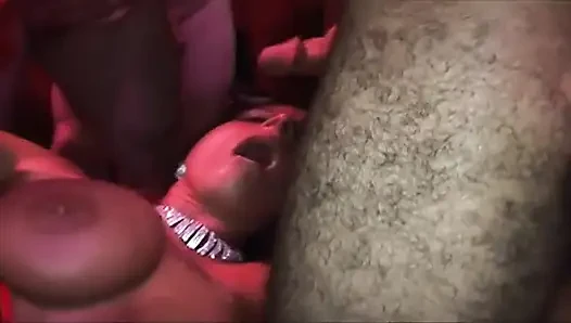 Mature Brunette Stretched Wide in Sloppy Group Fisting Frenzy