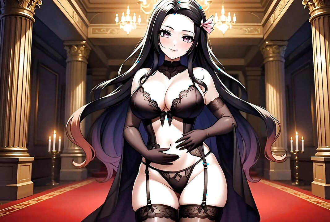 Nezuko - sensual ducha de lencería y juego de coño mojado después del baño hentai