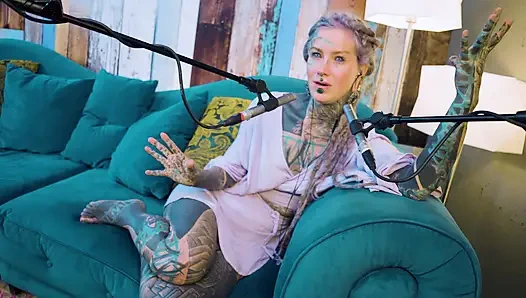 I talk about A - authentic - ASMR - Podcast - Talking - tattoo girl model goth punk dreadlocks
