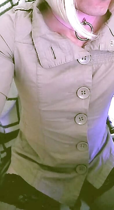 Fuck me in my beige street jacket with big buttons