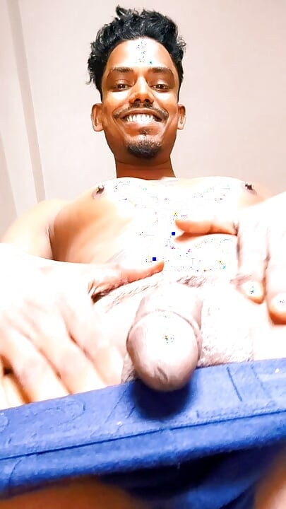 Sliding my hand up and down. getting harder with every stroke