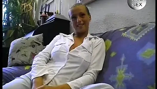 Busty blondie dildoing her twat in solo video