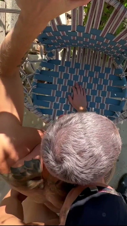 Tall gardener fucked his owner's son with his big cock while working | Clip 2