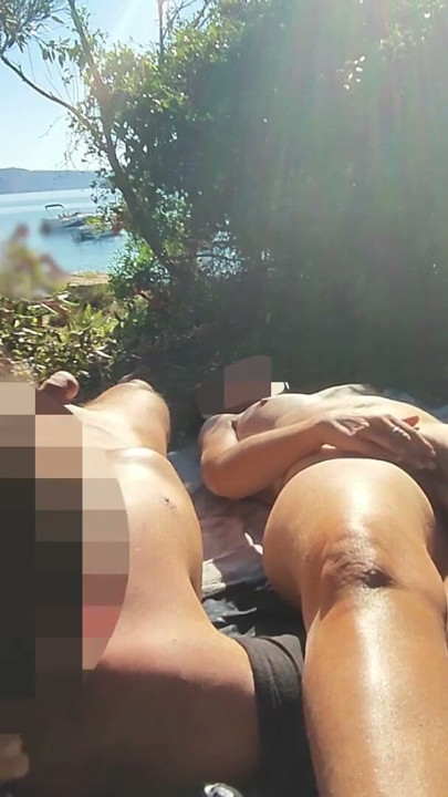 CAUGHT French Girl Masturbation Amateur on Nude Beach public in Greece to stranger with squirting P2 - MissCreamy | Clip 1
