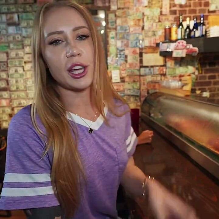 Lets Post It - Cute Inked Blonde Rides Cock POV in Public Bar