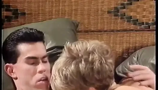 Hunk loves it when his girlfriend fucks his asshole with a big black strap-on