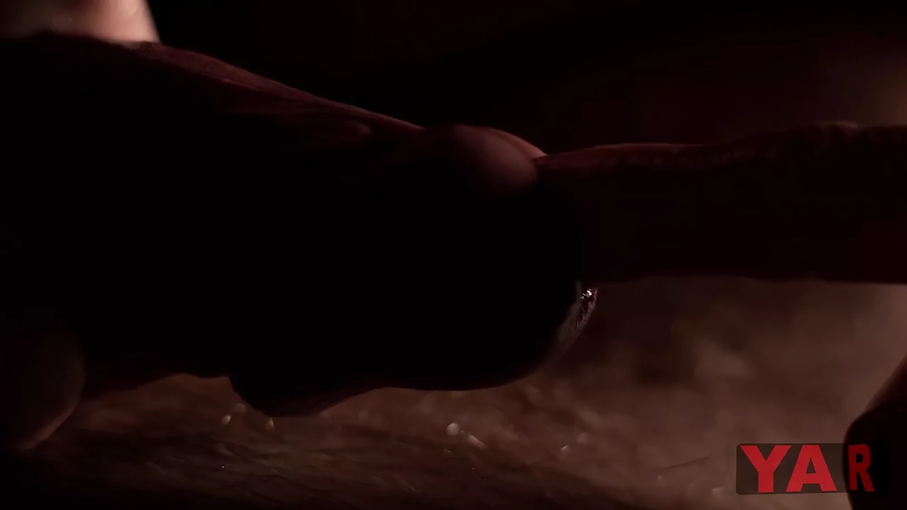 Close-up penis massage