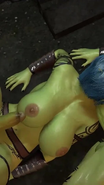 Unforgettable moment from "Anal Missionary with Shemale Futa Orc in a Threesome"