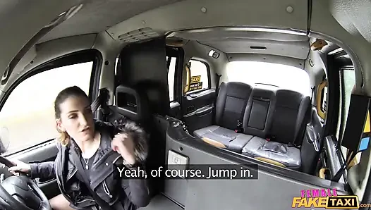 Female Fake Taxi - Two Hot Brunettes and a Sexy Dildo