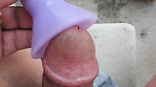 Playing and making juicy precum