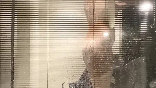 Invisible Cam in the Hotel Bathroom, Watch on the Pregnant Redhead Woman in the Hotel Bathroom with Window