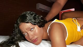 Petite gets her pussy fucked hard