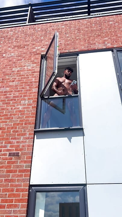 Arab Stepdaddy Wanting in Street and Cuming in Window and Cuming on Street