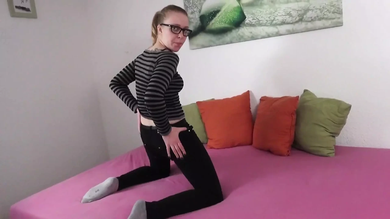 Sexy German brunette freely unleashes her sexual cravings with her favorite dildo while she is watched and filmed