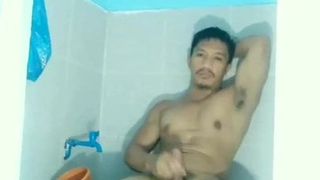 asian hunk JO in bathroom for cam (no cum - 24'')