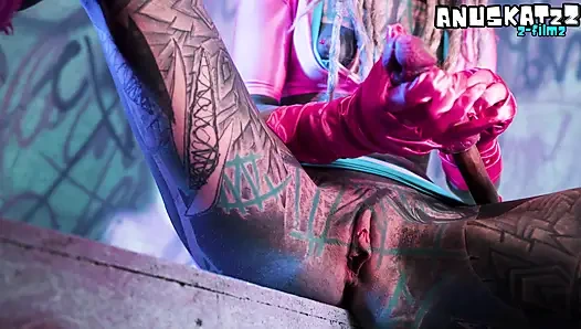 Inked Goth Punk Slut Double Penetrates Herself Raw – Anal Toys & Filthy ATM Play