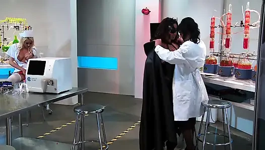 Breanne Benson and Isis Love sow off their big tits as they fuck