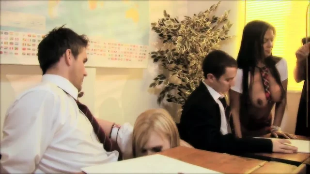 Doting girls gets hammered hardcore in a group sex