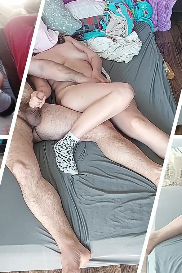 Wife Gives Me a Handjob Until Ejaculation. Amateur Couple Crazy Sex in the Bedroom.