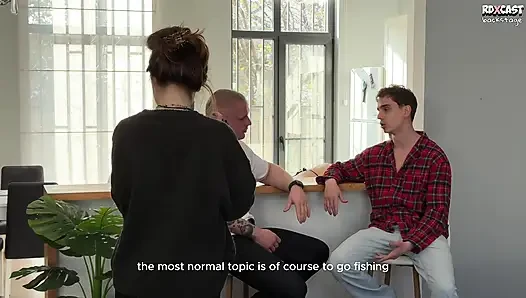 Perde arkası! Sıcak Funky Kasaba Üvey Kardeşleriyle Porno Çekiminde Sert Sevişiyor!