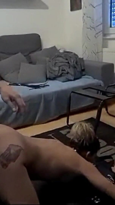 Captivating moment from "The slave is used and has to serve her master unattended"