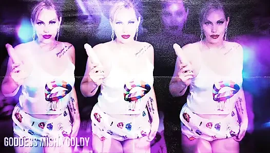 Get dumb for me and suck your first real dick!