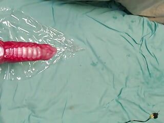 Opening my pussy with huge 12 inch dildo on fucking machine
