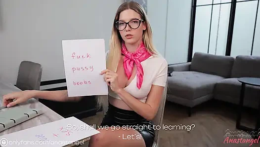 Bakış açısı ateşli İngilizce öğretmenim Anastangel'i sikiyorum - gözlüklere büyük boşalma