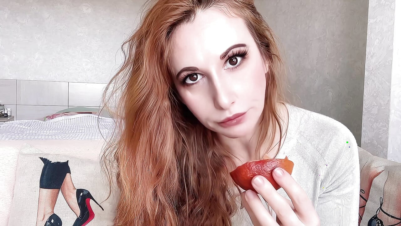 Yummy Orange Suck - Playful Tongue Tricks & Juicy Mess!