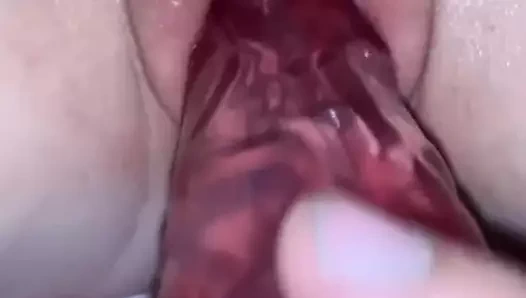 CreamyDixieLove playing with creamy pussy with vibrators and dildos stretching tight little pussy