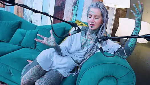 I talk about Z - zeal - ASMR podcast SFW talking goth skinny girl dreadlocks tattoo model inked girl