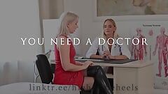 Shy Girl With Boots And Stockings Visits Slutty Doctor
