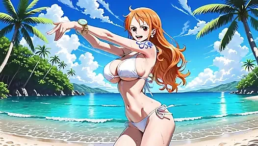 One Piece Babes - One Piece female characters dancing in bikini topless and nude