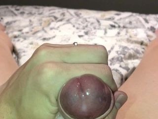 Stroking my chic cock while I cum