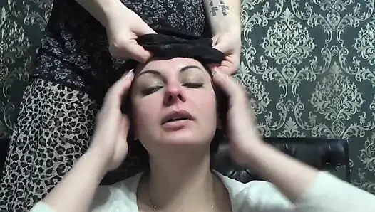 Nose fingering, face messing, silly faces, stockings on head, lips fetish! To Kate!