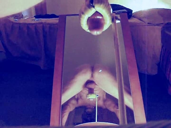 No 67: Doggyfan fucks his ring over a mirror with a perfect view from 2 ankles on precum-flow and a huge cum-shot at the end