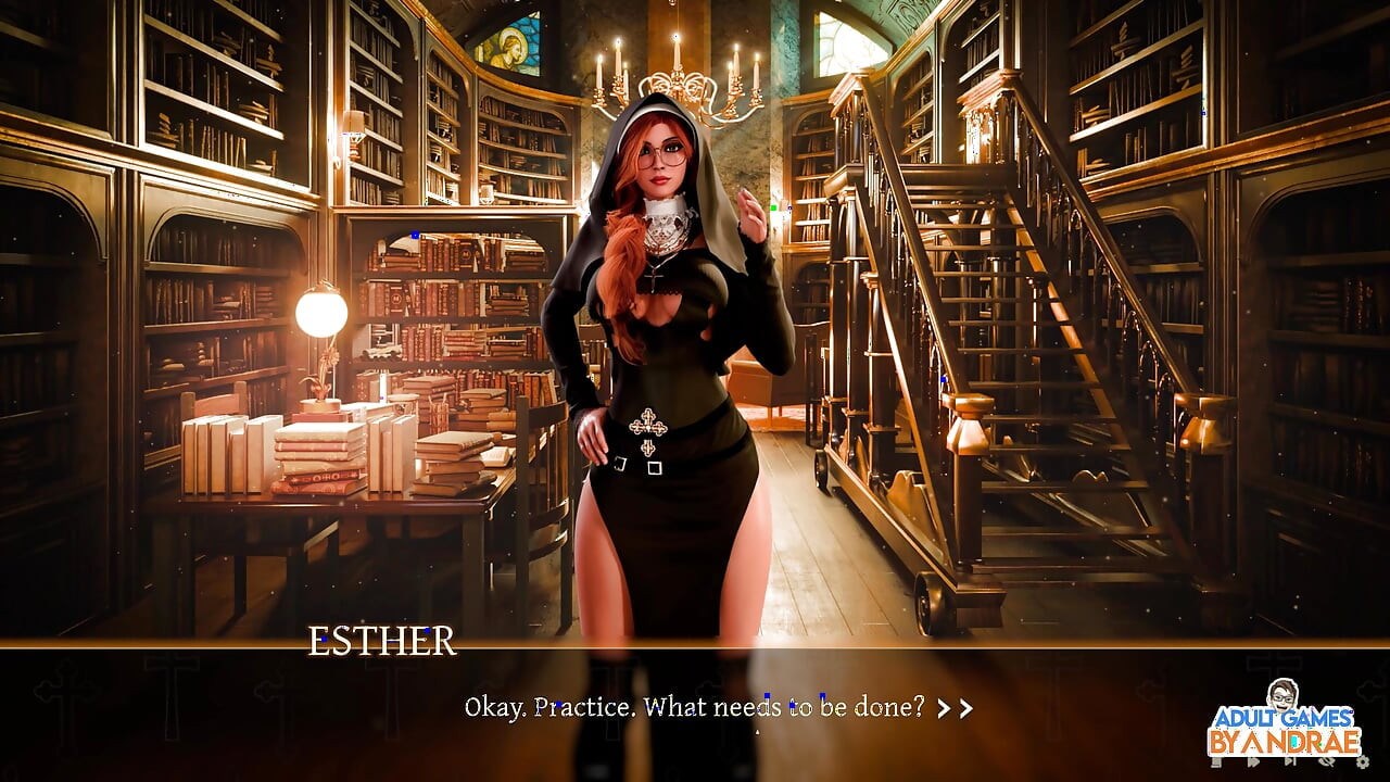 Sisters in sin gameplay teil 12 – Lust führt das sexuelle ritual mit esther in der bibliothek durch