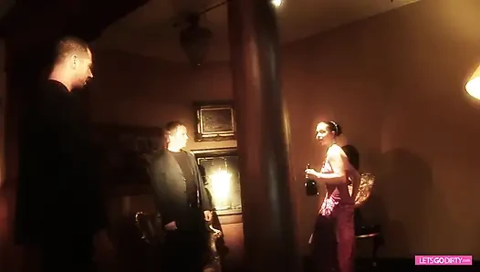3some fuck with the vampire looking big boobed lady