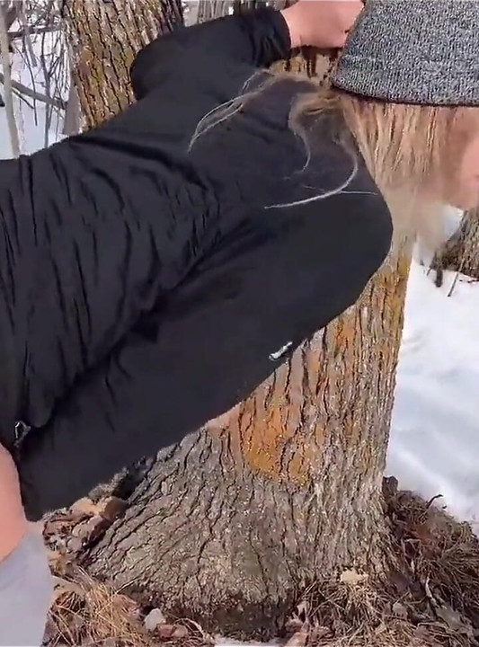 Outdoor Sex in the Park in Winter