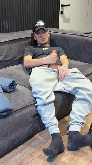Memorable moment from "Dude jerked off big cock after college"