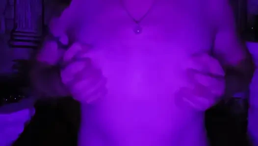 Kaleigh stroking her dick on a throne, with pride