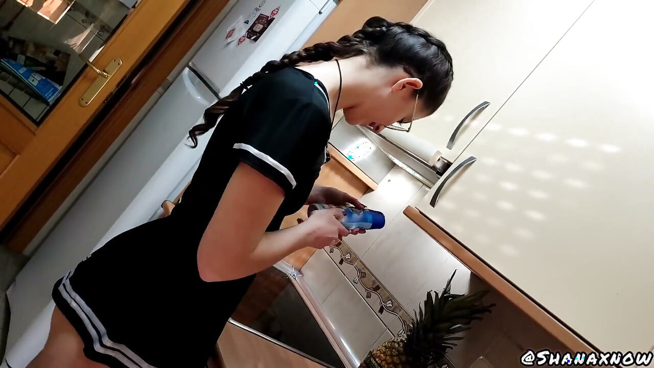 Invisible Man Disturbes Teen Student Uniform Blowjob Fuck