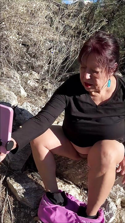 Masturbating My Hairy Pussy While Exploring Nature