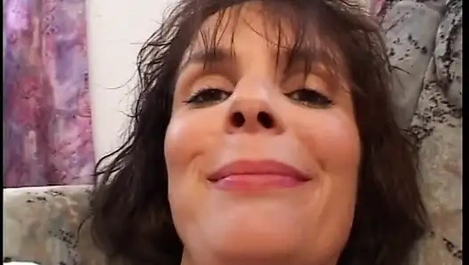 Brunette slut with round booty gets her hairy pussy fingered in pov