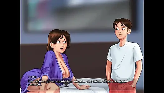 A milf really wanting to get cum out of her collagen ALL day long - summertime saga